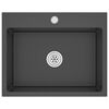 vidaXL Handmade Kitchen Sink Black Stainless Steel