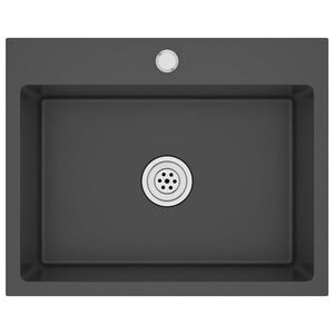 vidaXL Handmade Kitchen Sink Black Stainless Steel