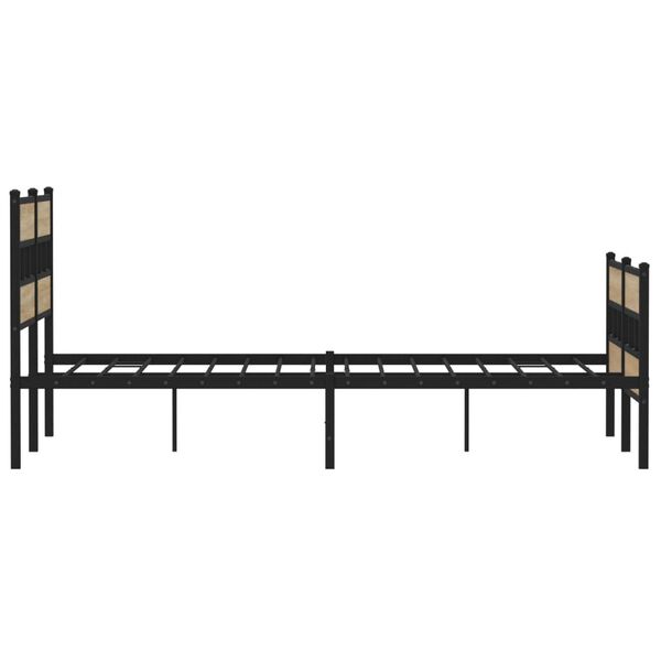 vidaXL Metal Bed Frame without Mattress Sonoma Oak 150x200 cm King Size