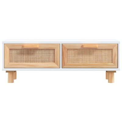 vidaXL Coffee Table White 80x40x30 cm Engineered Wood&Solid Wood Pine