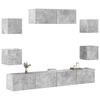 vidaXL 7 Piece TV Cabinet Set Concrete Grey Engineered Wood