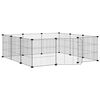 vidaXL 12-Panel Pet Cage with Door Black 35x35 cm Steel