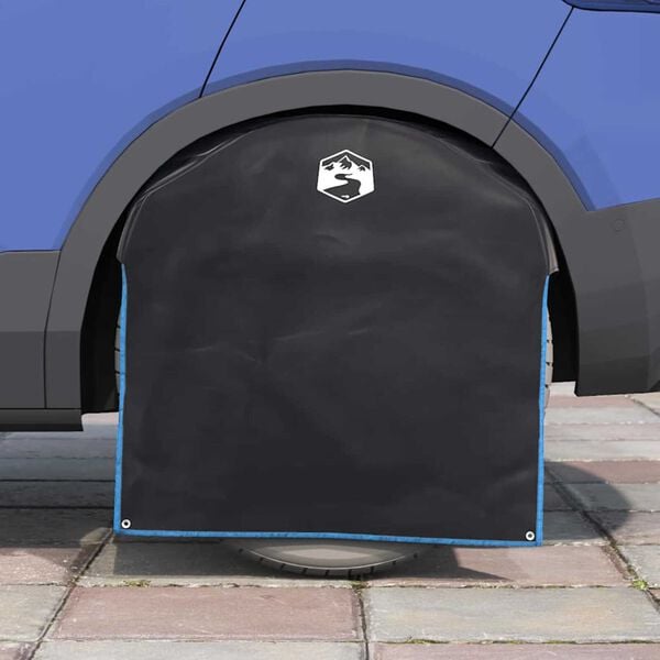 vidaXL Wheel Cover Black and Blue 108 x 76 cm Oxford