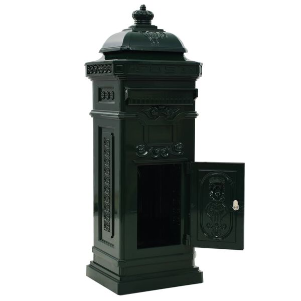 vidaXL Pillar Letterbox Aluminium Vintage Style Rustproof Green