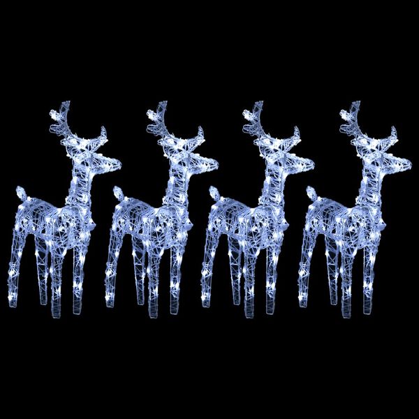 vidaXL Christmas Reindeers 4 pcs Cold White 160 LEDs Acrylic