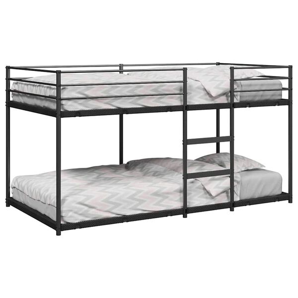 vidaXL Bunk Bed without Mattress Black 100x190 cm Steel