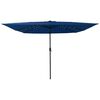 vidaXL Garden Parasol Blue and Black 295 x 295 x 245 cm