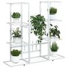 vidaXL Flower Stand 94.5x25x89 cm White Iron