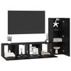 vidaXL TV Cabinet Set Wall-mounted 3 pcs Black Oak Engineered Wood