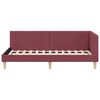 vidaXL Corner Bed Frame with Headboard Wine Red 100 cm x 200 cm Velvet