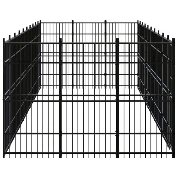 vidaXL Outdoor Dog Kennel Steel 27.65 m&sup2;