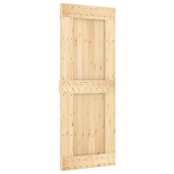 vidaXL Sliding Door with Hardware Set 80x210 cm Solid Wood Pine