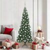 vidaXL Corner Artificial Christmas Tree Green 180 cm PVC and Metal