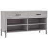 vidaXL Shoe Bench Grey Sonoma 102x35x55 cm Engineered Wood