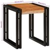 vidaXL Nesting Table 3 pcs Brown and Black Solid Acacia Wood and Metal