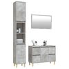 vidaXL 3 Piece Bathroom Furniture Set Concrete Grey Engineered Wood