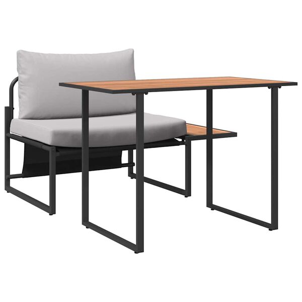 vidaXL Garden Dining Set 2 pcs Light grey Steel