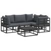 vidaXL Garden Sofa Set 5 pcs Black Aluminium