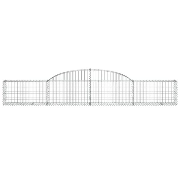 vidaXL Arched Gabion Baskets 7 pcs 300x30x40/60 cm Galvanised Iron