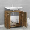 vidaXL Bathroom Cabinet Smoked Oak 60x33x60 cm Engineered Wood