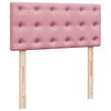 vidaXL Box Spring Bed with Mattress Pink 90x190 cm Velvet
