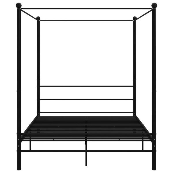 vidaXL Bed Frame with Canopy without Mattress Black 160x200 cm Metal