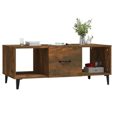 vidaXL Coffee Table Smoked Oak 102x50x40 cm Engineered Wood