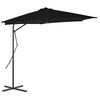 vidaXL Garden Parasol with Steel Pole Black 300x230 cm
