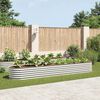 vidaXL Garden Raised Bed 400x80x44 cm Galvanised Steel Silver