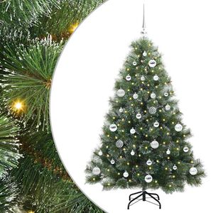 vidaXL Artificial Christmas Tree with 150 LEDs Green 150 cm PE and PVC