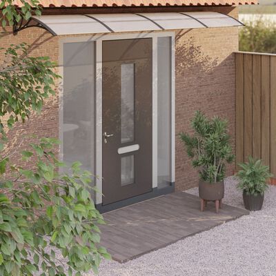 vidaXL Door Canopy Black and Transparent 400x75 cm Polycarbonate