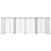 vidaXL Gabion Wall for Garbage Bin 350x91x120 cm Galvanised Iron