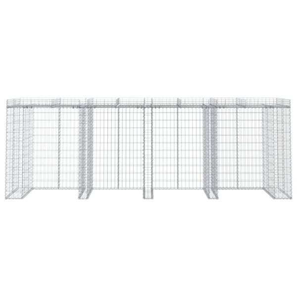 vidaXL Gabion Wall for Garbage Bin 350x91x120 cm Galvanised Iron