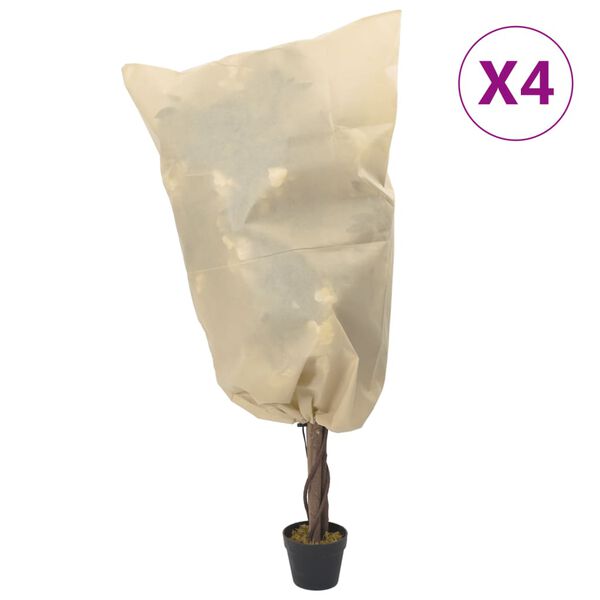 vidaXL Plant Fleece Covers with Drawstring 4 pcs 70 g/m² 0.8x1 m