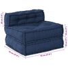 vidaXL Modular Sofa 3 pcs Indigo Fabric