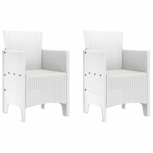 vidaXL Garden Chair 2 pcs White 53 x 49 x 85 cm PP