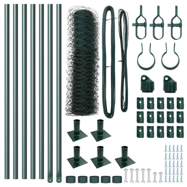 vidaXL Fence Post Green 10 x 0.8 m (36 mm mesh) Steel and PVC