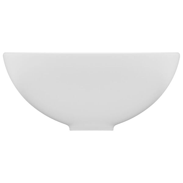 vidaXL Luxury Bathroom Basin Round Matt White 32.5x14 cm Ceramic