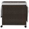 vidaXL Laundry Basket with Wheels Dark Brown 60x35x60.5 cm Rattan