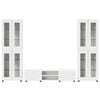 vidaXL TV Cabinet Set with Drawer FLORIN White Engineered Wood