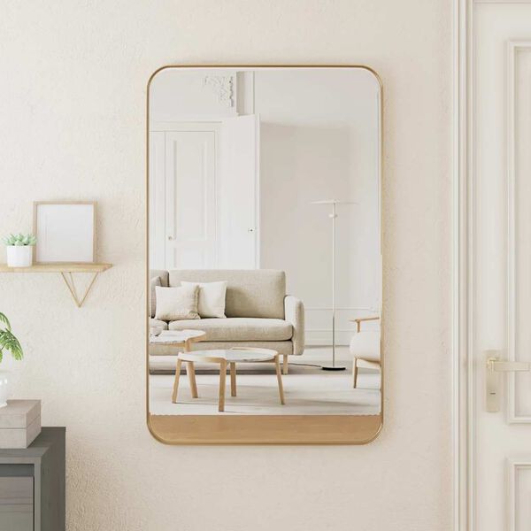 vidaXL Wall-mounted Mirror Gold 50x80 cm Rectangle