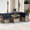 vidaXL 9 Piece Garden Sofa Set with Cushions Brown Poly Rattan Acacia