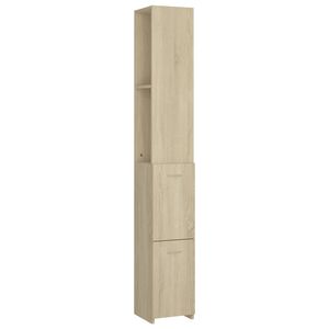 vidaXL Bathroom Cabinet | Sonoma oak | Engineered wood | 25 x 26.5 x 170 cm