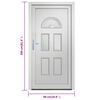 vidaXL Front Door White 88x208 cm PVC
