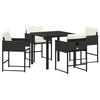 vidaXL Garden Dining Set with Cushion Folding 5 pcs Beige Poly rattan