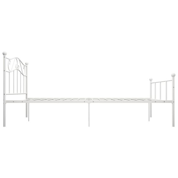 vidaXL Bed Frame without Mattress White Metal 140x200 cm