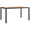 vidaXL Garden Table with Wooden Top Black Poly Rattan&Solid Wood Acacia