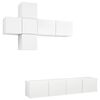vidaXL 7 Piece TV Cabinet Set White Engineered Wood