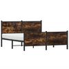vidaXL Metal Bed Frame without Mattress Smoked Oak 150x200 cm King Size