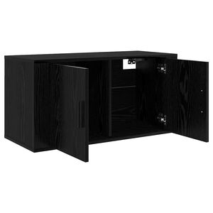 vidaXL 80 x 34.5 x 40 cm Black Oak Engineered Wood